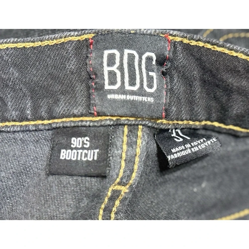 BDG Urban Outfitters 90s Bootcut Jeans Men's Size 31x32 Black Dark Wash Stretch